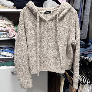 BDG Plush Pullover Hoodie in Beige